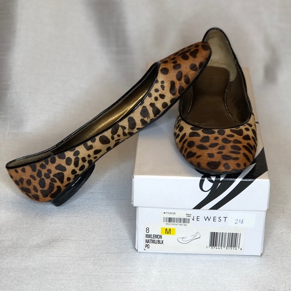 Nine West Cheetah Print Flat Ballerina Shoe - Picture 3 of 8